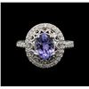 Image 2 : 2.10 ctw Tanzanite and Diamond Ring - 14KT White Gold