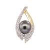 Image 1 : 2.35 ctw Tahitian Pearl and Diamond Pendant - 14KT Yellow Gold