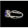 Image 3 : 14KT White Gold 1.22 ctw Tanzanite and Diamond Ring