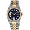 Image 2 : Rolex Mens 2 Tone 14K Blue Diamond 36MM Datejust Wristwatch