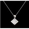 Image 1 : 1.28 ctw Diamond Pendant With Chain - 14KT White Gold