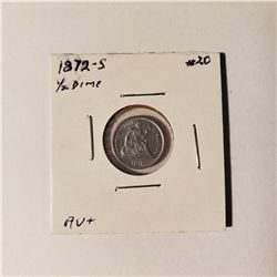 1872-S Half Dime-MM Under Wht H