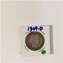1909 D Barber Quarter