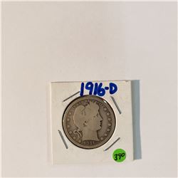 1916 D Barber Quarter