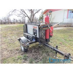 Hobart Gas Welder on Trailer c/w Cables & Tank Holder (Onan Motor)