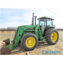 1990 John Deere 4455 MFWD Tractor with JD 640 Loader 3 PTH