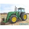 Image 1 : 1990 John Deere 4455 MFWD Tractor with JD 640 Loader 3 PTH