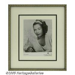 Legendary Jazz Singer Billie Holiday Signed Photo