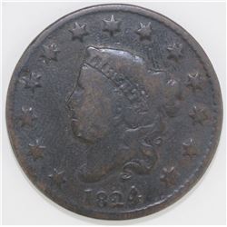 1824/2 LARGE CENT VG