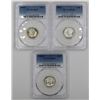 Image 1 : (3) PCGS MS65 GEM MERCURY DIMES