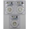 Image 2 : (3) PCGS MS65 GEM MERCURY DIMES
