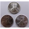 Image 1 : LOT OF THREE AMERICAN SILVER EAGLES