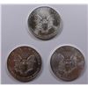 Image 2 : LOT OF THREE AMERICAN SILVER EAGLES