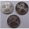 Image 1 : LOT OF THREE AMERICAN SILVER EAGLES