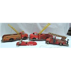 VINTAGE METAL FIRETRUCK LOT