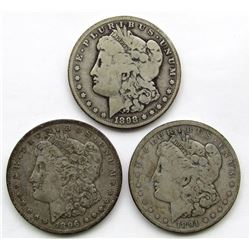 3-SILVER DOLLARS CIRC OR BETTER