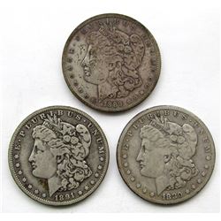 3-SILVER DOLLARS CIRC OR BETTER