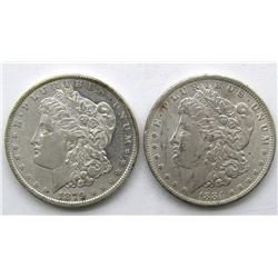 2 - AU MORGAN DOLLARS: 1879-O & 1884-O