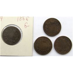 4- TWO CENT PIECES