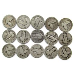 STANDING LIBERTY QTR LOT of 15