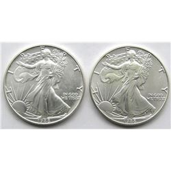 1988 & 1988 .999 SILVER ONE OUNCE EAGLE