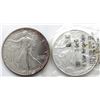 Image 1 : 1990 & 1997 .999 SILVER ONE OUNCE EAGLE