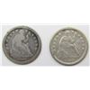 Image 1 : 1852 FINE & 1856-O VG SEATED HALF 10c