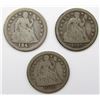 Image 1 : 3-SEATED DIME LOT: 1845 G/VG, 1849 VG,