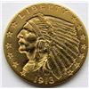 Image 1 : 1913 $2.5 DOLLAR INDIAN GOLD QUARTER EAGLE