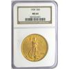 Image 1 : 1924 $20 ST GAUDENS GOLD NGC MS 64