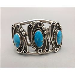 Vintage 3-stone Turquoise Bracelet