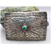 Image 1 : Sterling Silver and Turquoise Belt Buckle