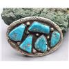 Image 1 : Handmade Sterling Silver and Turquoise Belt Buckle