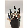 Image 1 : Group of 10 Vintage Inlay Rings