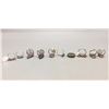 Image 4 : Group of 10 Vintage Inlay Rings
