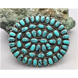 Nice, Webbed Turquoise and Sterling Silver Pin/Pendant