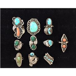 Group of 10 Vintage Rings