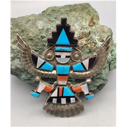 Sterling Silver and Inlay Knifewing Pin/Pendant