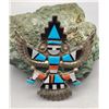 Image 1 : Sterling Silver and Inlay Knifewing Pin/Pendant