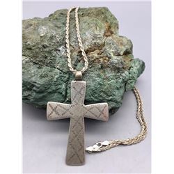 Antique, 1800s, Sterling Silver Cross Pendant