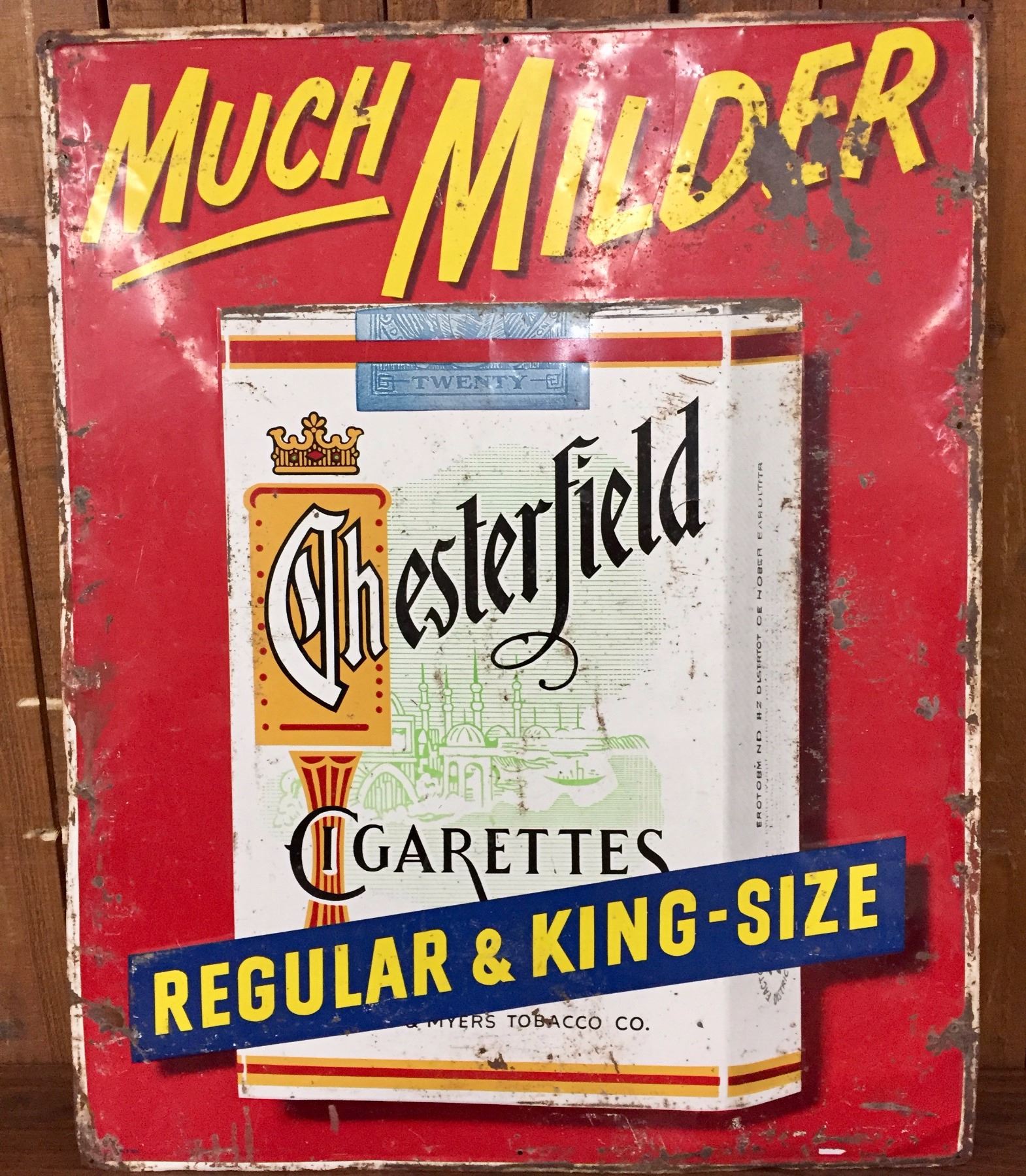Chesterfeild Sign Vintage Chesterfield Cigarette Sign