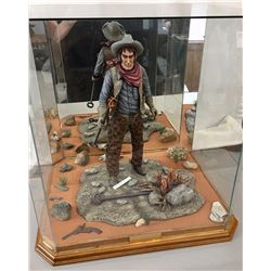 Large Dee Flagg Wood Carving and Case