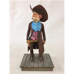 Cecil Wakefield Wood Carving - Cowboy with Gun