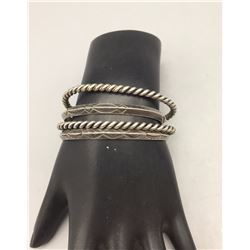 Group of Vintage Sterling Silver Bracelets