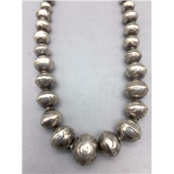 Vintage Sterling Silver Bead Necklace