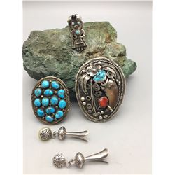 Group Earrings, Ring, Pin and Bolo Slide