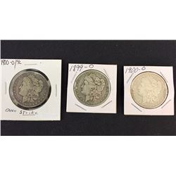 3 Antique Silver Dollars