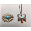 Image 1 : Vintage Butterfly Necklace and Pin