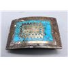 Image 1 : Sterling Silver and Turquoise Belt Buckle
