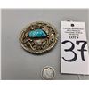 Image 5 : Turquoise and Sterling Silver Belt Buckle